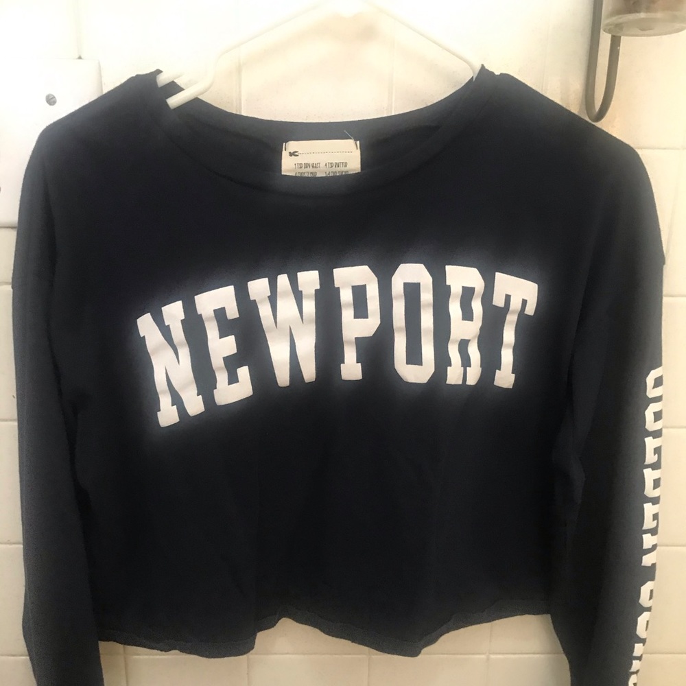 Navy blue long sleeve top